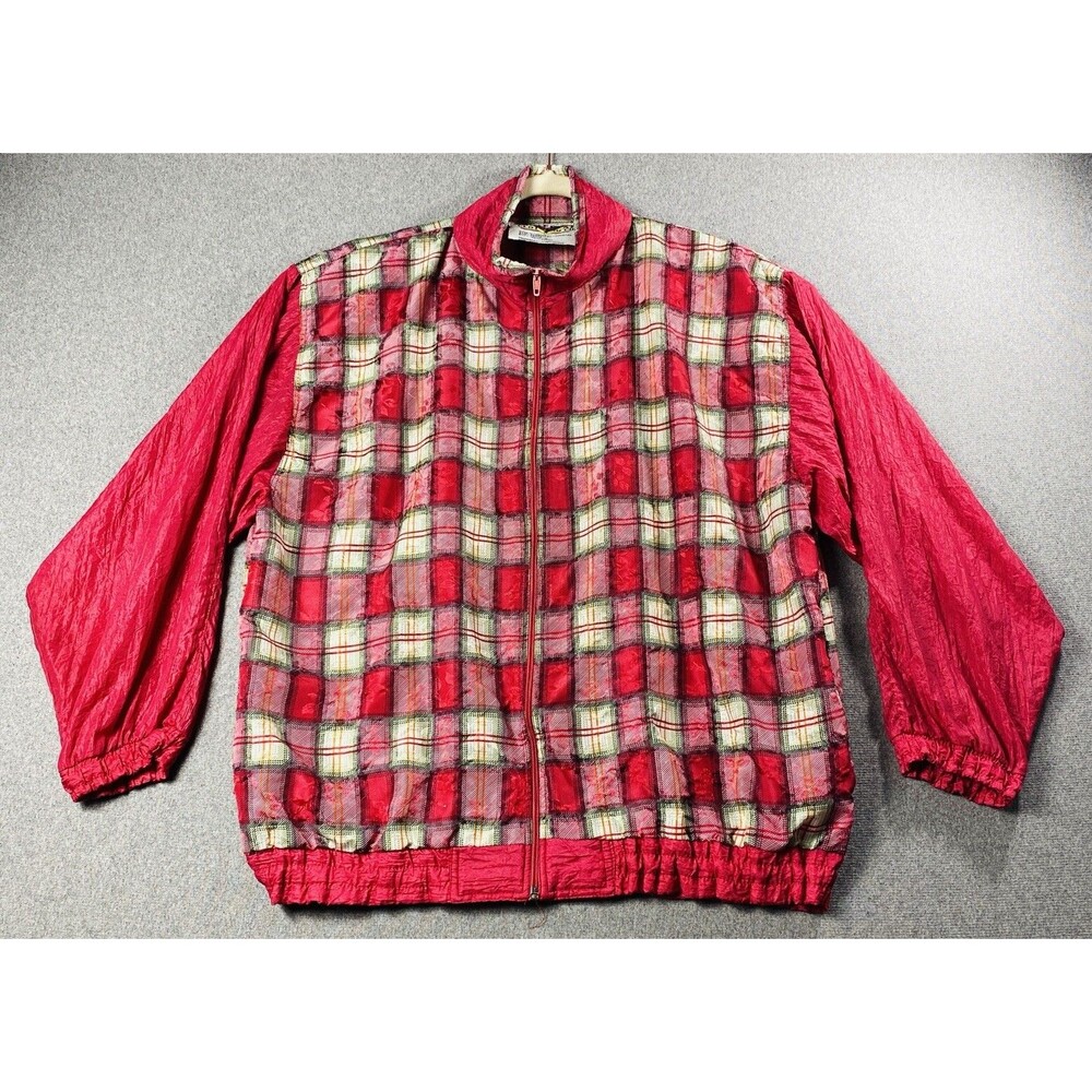 VTG 90s GREAT GEAR CLOTHING Nylon PINK Jacket Windbreaker Women's Medium